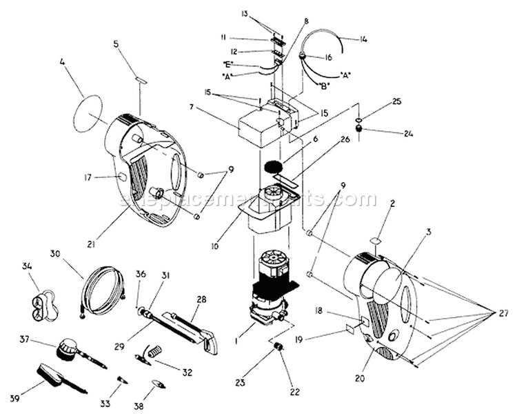 Page B Diagram and Parts List for 0777-2  Briggs and Stratton Pressure Washer